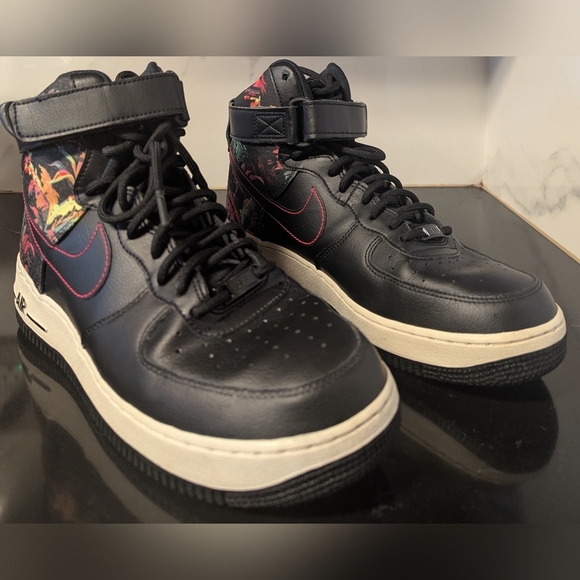 Nike Air Force 1 High ‘07 Black Floral (CI2304-001) Men's Size 10 MSRP $252 - Picture 5 of 9